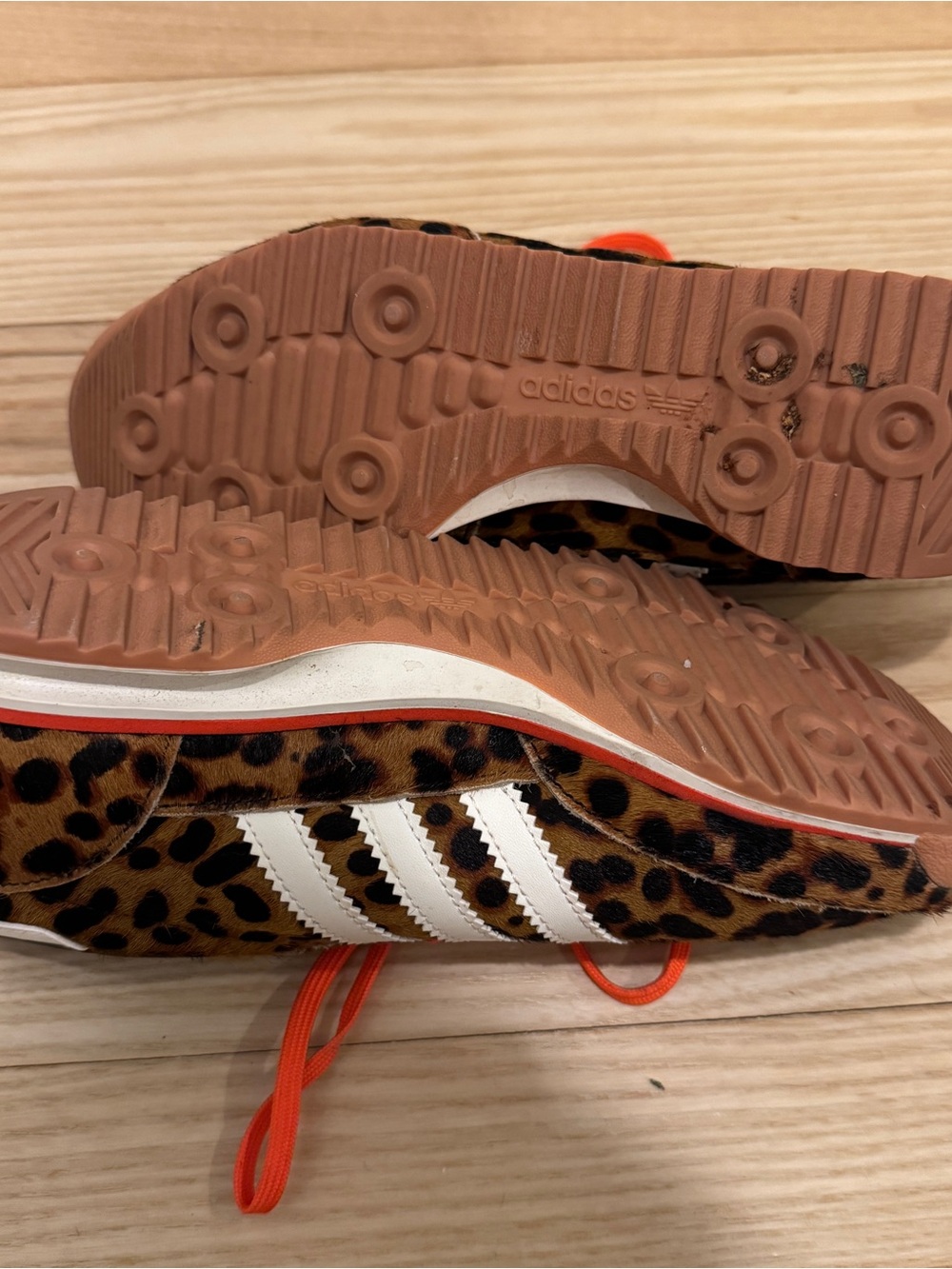 adidas Leopard-Print SL 72 Runner Sneakers with Orange Laces - Picture 4 of 6
